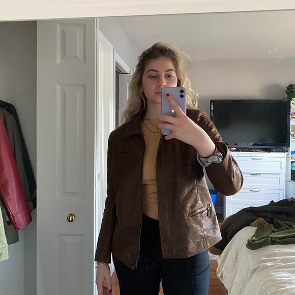Brown Leather Jacket - Picture 1 of 1